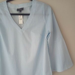 New Lane Bryant Striped Basic Popover Top 20